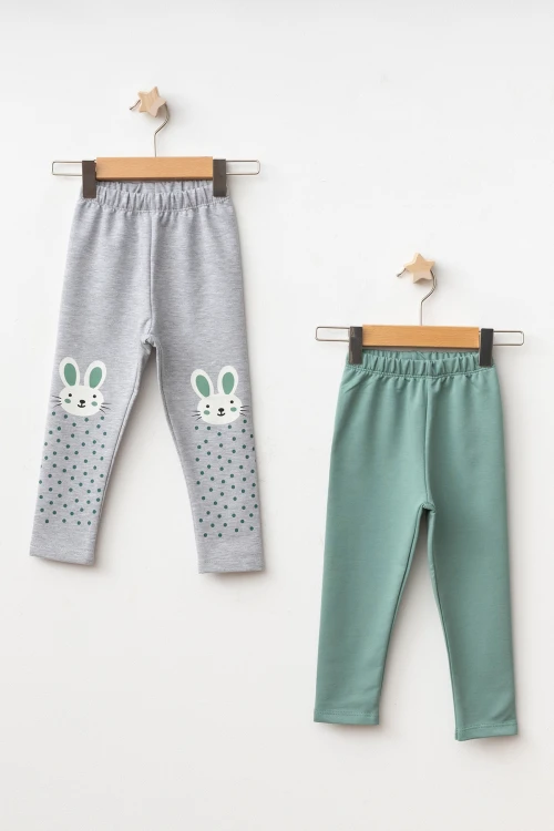 Tavşan Baskılı 2li Tayt 74356