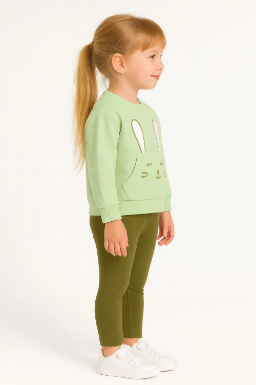 Tavşan Nakışlı Kız Bebek Takım 20155