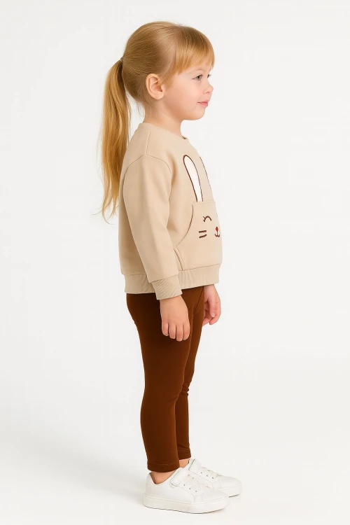 Tavşan Nakışlı Kız Bebek Takım 20155