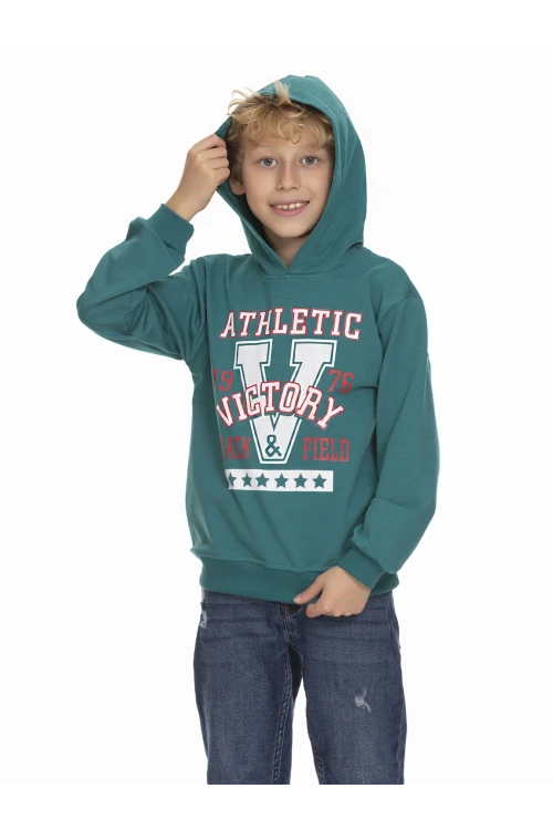 Victory Baskılı Erkek Çocuk Hoodie 54459