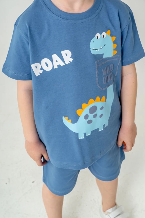Wild Dino Baskılı Erkek Çocuk Şortlu Takım 50302