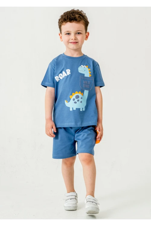 Wild Dino Baskılı Erkek Çocuk Şortlu Takım 50302
