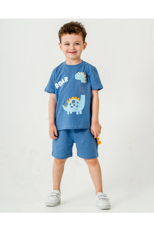 Wild Dino Baskılı Erkek Çocuk Şortlu Takım 50302