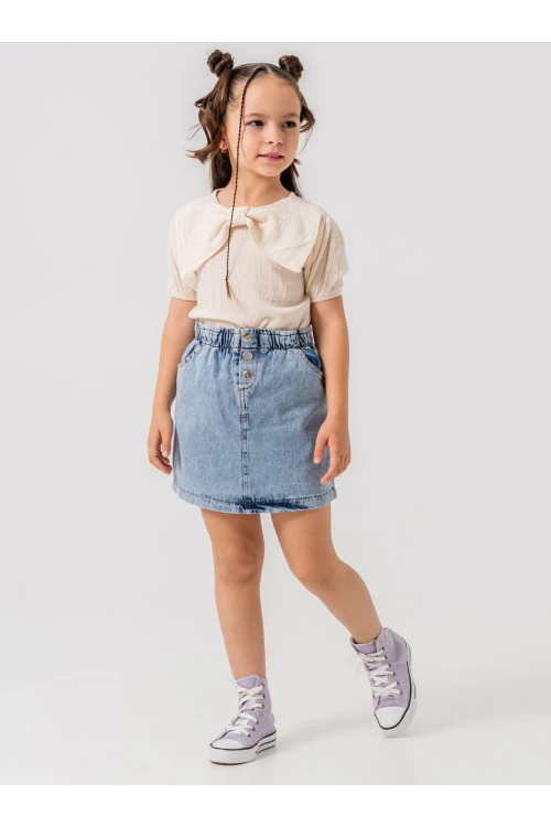 Yakalı Kot Etekli Kız Çocuk Takım 2540