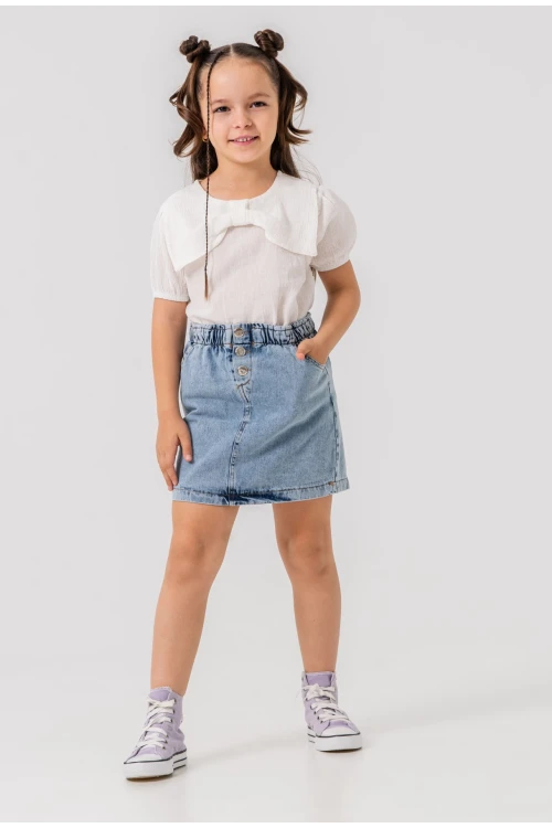 Yakalı Kot Etekli Kız Çocuk Takım 2540