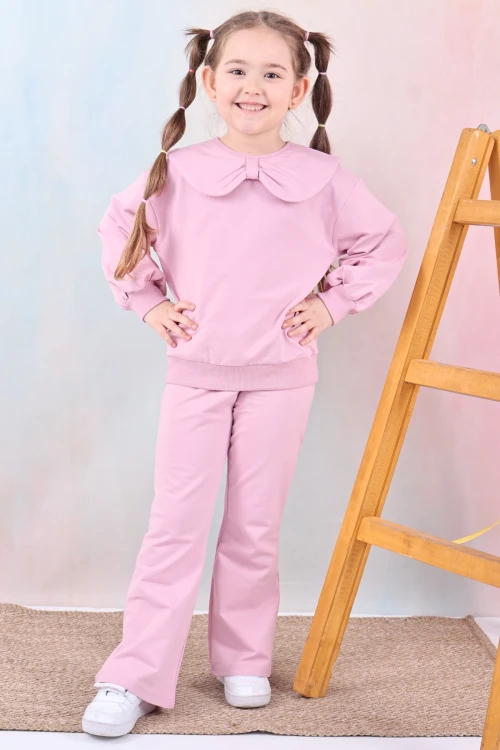 Yakası Fiyonklu Kız Çocuk Takım 50651