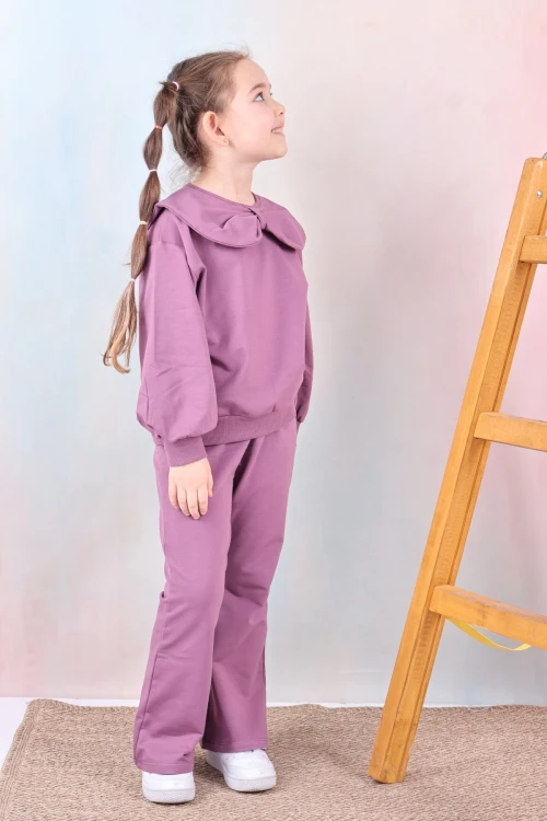 Yakası Fiyonklu Kız Çocuk Takım 50651