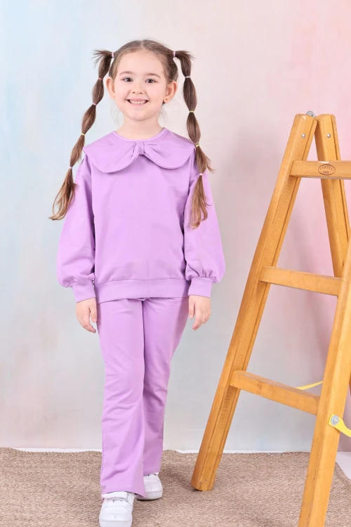 Yakası Fiyonklu Kız Çocuk Takım 50651