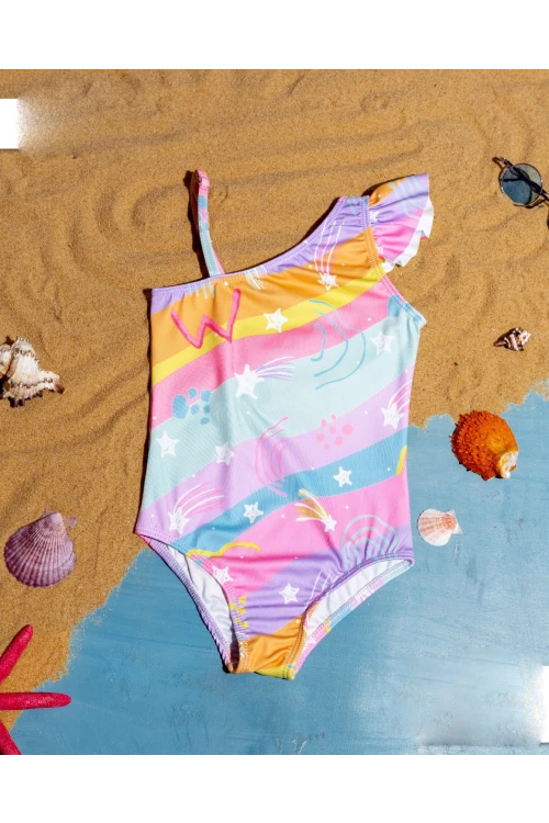 Yıldız Baskılı Kız Çocuk Mayo 3352