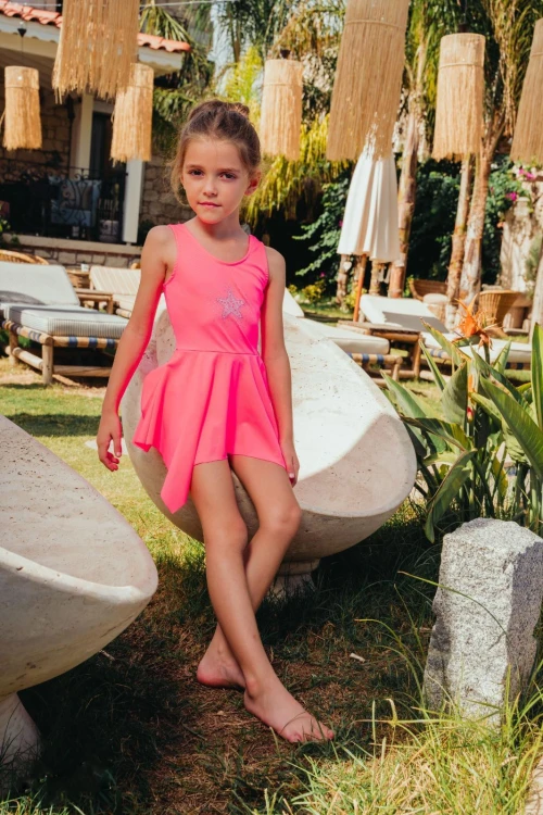 Yıldız Baskılı Kız Çocuk Mayo 4351