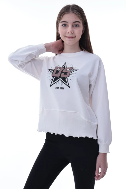 Yıldız Baskılı Kız Çocuk Sweat 2010