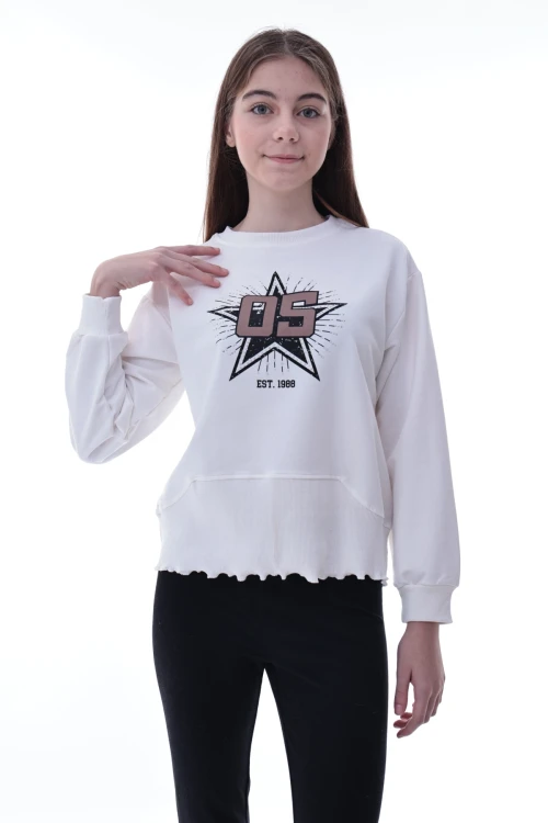 Yıldız Baskılı Kız Çocuk Sweat 2010