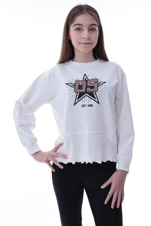 Yıldız Baskılı Kız Çocuk Sweat 2010