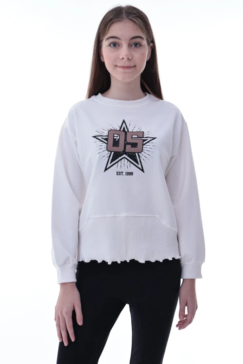 Yıldız Baskılı Kız Çocuk Sweat 2010