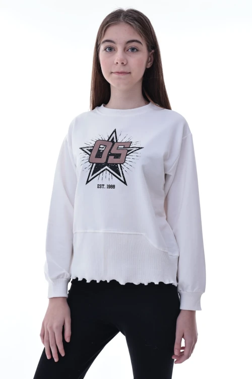 Yıldız Baskılı Kız Çocuk Sweat 2010