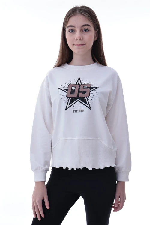 Yıldız Baskılı Kız Çocuk Sweat 2010