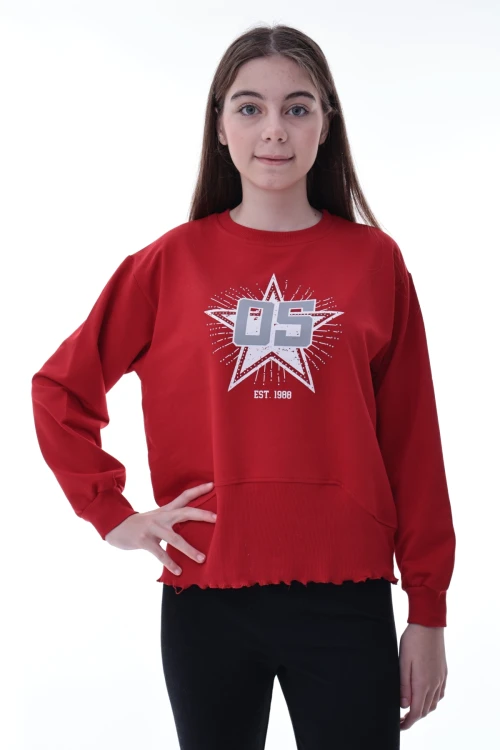 Yıldız Baskılı Kız Çocuk Sweat 2010