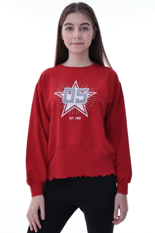 Yıldız Baskılı Kız Çocuk Sweat 2010