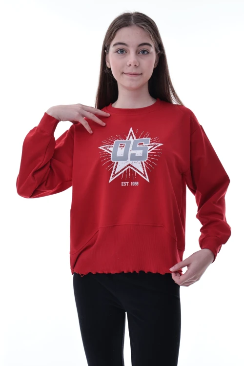 Yıldız Baskılı Kız Çocuk Sweat 2010