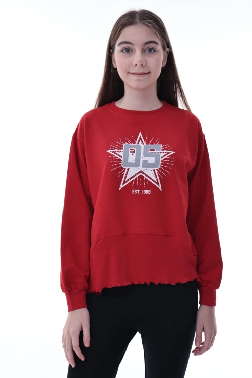Yıldız Baskılı Kız Çocuk Sweat 2010
