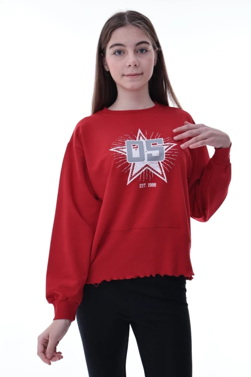 Yıldız Baskılı Kız Çocuk Sweat 2010