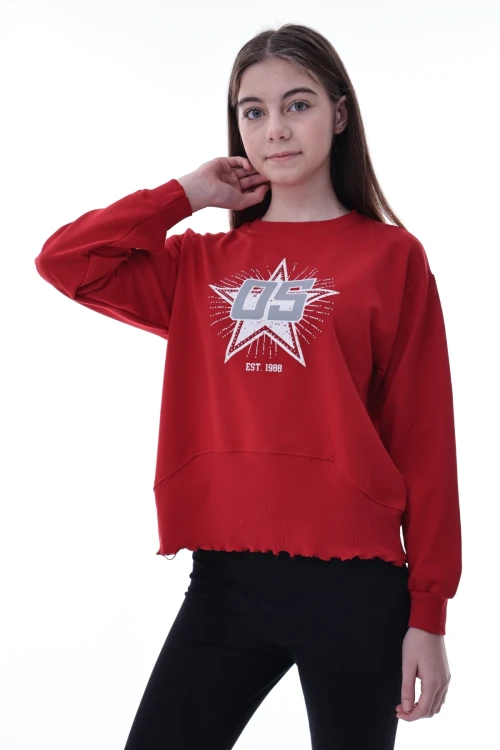 Yıldız Baskılı Kız Çocuk Sweat 2010