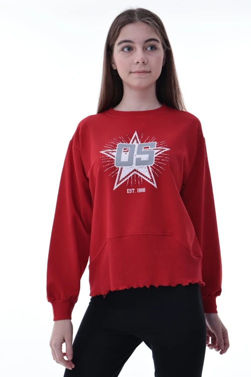 Yıldız Baskılı Kız Çocuk Sweat 2010
