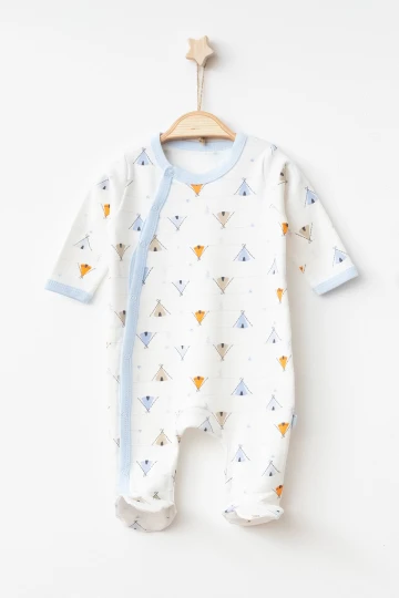 Çadır Desenli Erkek Bebek Verev Tulum 1003