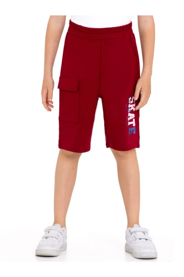 Skate Baskılı Kargo Cepli Erkek Çocuk Şort 73653