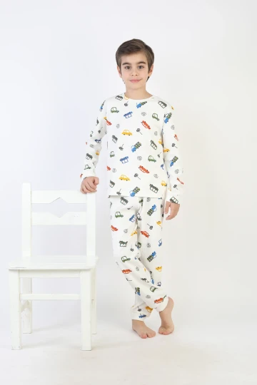 Araba Desenli Erkek Çocuk Pijama Takımı 51340