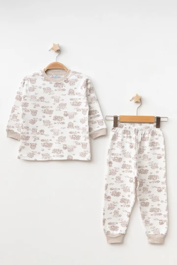 Çiftlik Desenli Uzun Kol Pijama Takımı 74160