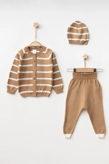 Çizgili Hırkalı Triko Takım 4038