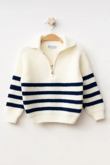 Çizgili Triko Kazak 4099