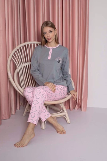 Desenli Kadın Pijama Takımı 3018