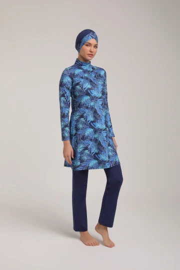 Desenli Kadın Tesettür Mayo Takımı 5260