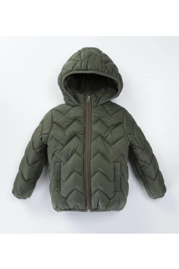 Desenli Kapşonlu Erkek Çocuk Mont 51328