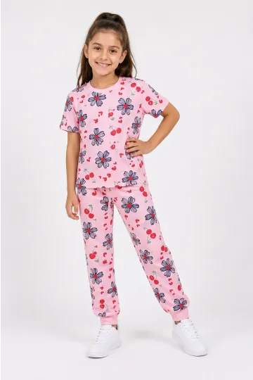 Desenli Kız Çocuk Pijama Takımı 91201