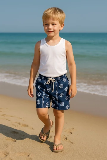 Erkek Çocuk Desenli Deniz Şortu 50501