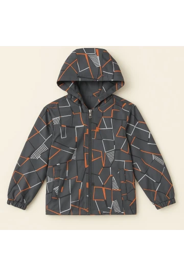 Geometrik Desen Erkek Çocuk Yağmurluk 2903