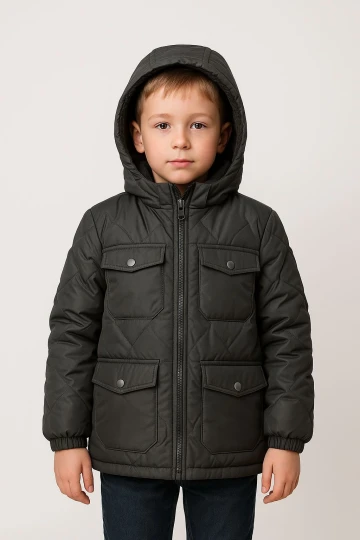 Kapşonlu Kışlık Erkek Çocuk Mont 4230