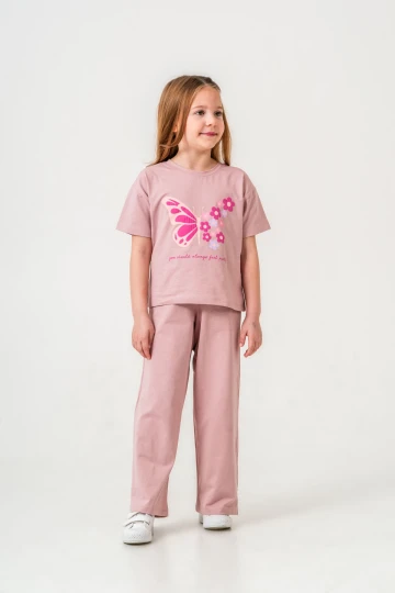 Kelebek Baskılı Kız Çocuk Takım 034