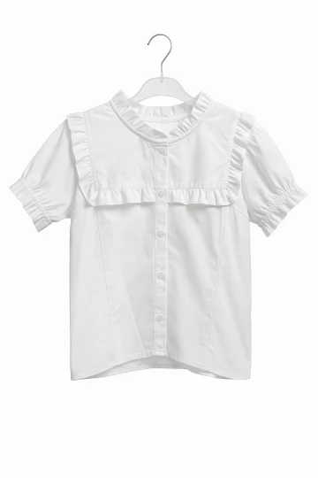 Kısa Kol Düz Kız Çocuk Gömlek 6996