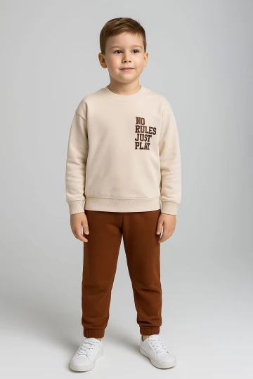 No Rules Baskılı Erkek Çocuk Takım 20407