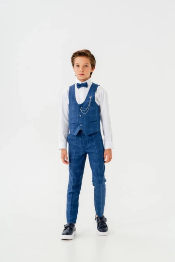 Papyonlu Yelekli Takım Elbise 3064