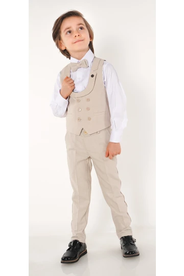 Papyonlu Yelekli Takım Elbise 3103