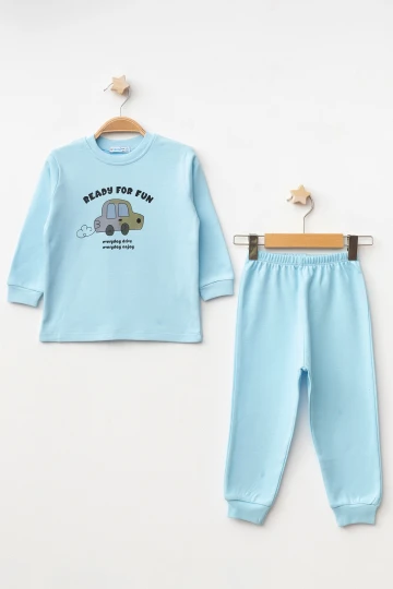 Ready Araba Baskılı Erkek Bebek Pijama Takımı 74172