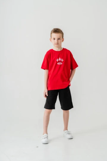 Sırtı Baskılı Şortlu Erkek Çocuk Takım 050