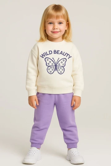 Taşlı Wild Baskılı Kız Bebek Takım 20157