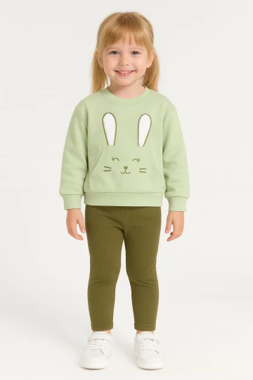 Tavşan Nakışlı Kız Bebek Takım 20155