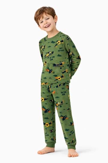 Uçak Desenli Erkek Çocuk Pijama Takımı 51534